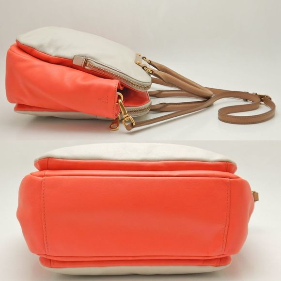 MARC JACOBS M0001417A Handbag Leather Grey Orange 251616 - Picture 4 of 10